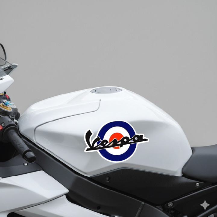 Piaggio Vespa Italia Logo Style 5 Stickers Decals 2x - DecalsHouse