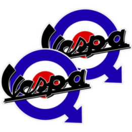 Piaggio Vespa Italia Logo Style 6 Stickers Decals 2x - DecalsHouse