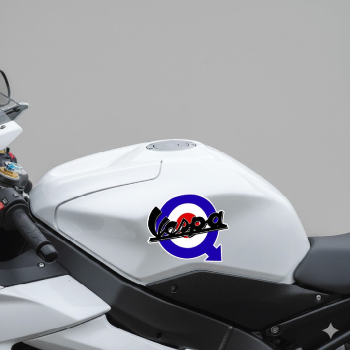 Piaggio Vespa Italia Logo Style 6 Stickers Decals 2x - DecalsHouse