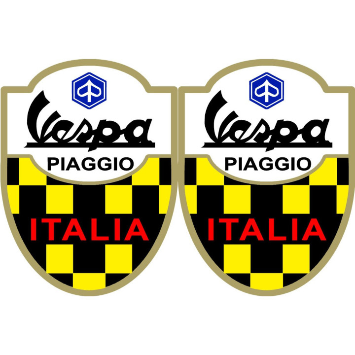 Piaggio Vespa Italia Logo Style 7 Stickers Decals 2x - DecalsHouse