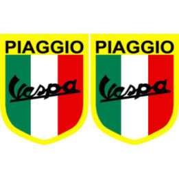 Piaggio Vespa Italia Logo Style 8 Stickers Decals 2x - DecalsHouse