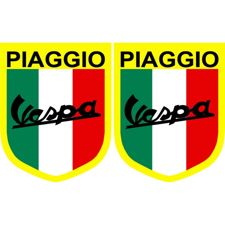 Piaggio Vespa Italia Logo Style 8 Stickers Decals 2x - DecalsHouse