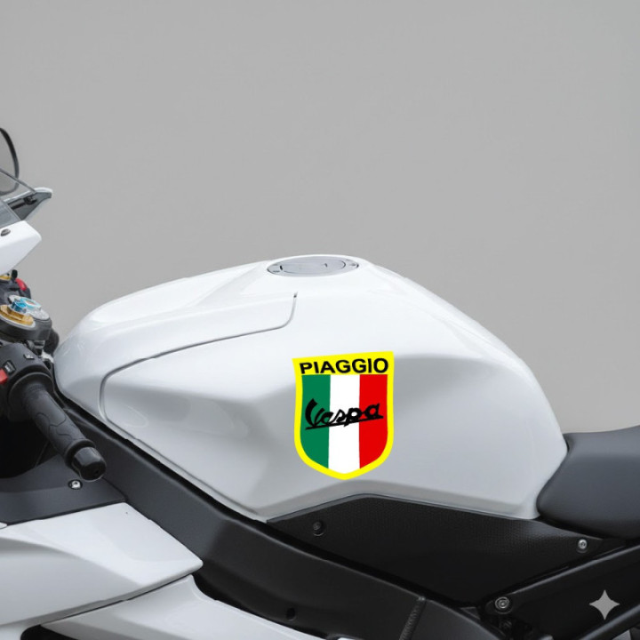 Piaggio Vespa Italia Logo Style 8 Stickers Decals 2x - DecalsHouse