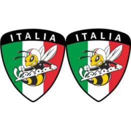 Piaggio Vespa Italia Logo Style 9 Stickers Decals 2x - DecalsHouse