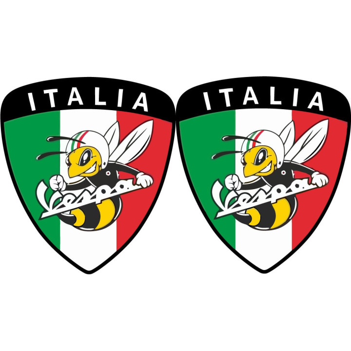 Piaggio Vespa Italia Logo Style 9 Stickers Decals 2x - DecalsHouse