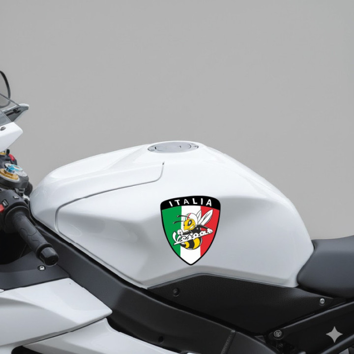 Piaggio Vespa Italia Logo Style 9 Stickers Decals 2x - DecalsHouse