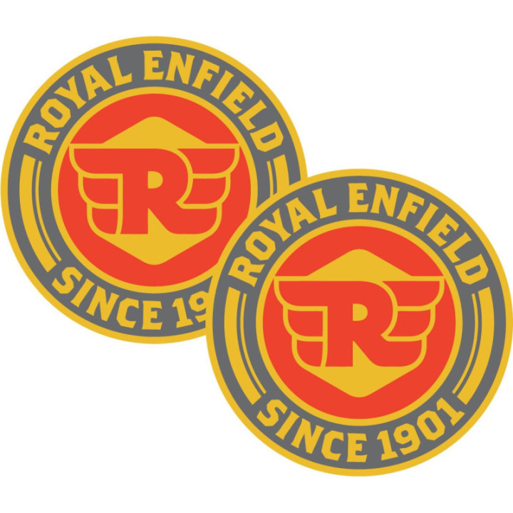 Royal Enfield Logo Round Stickers Decals 2x - DecalsHouse