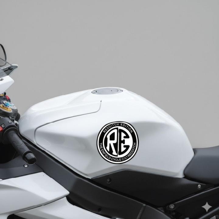 Royal Enfield Logo Round Style 3 Stickers Decals 2x - DecalsHouse