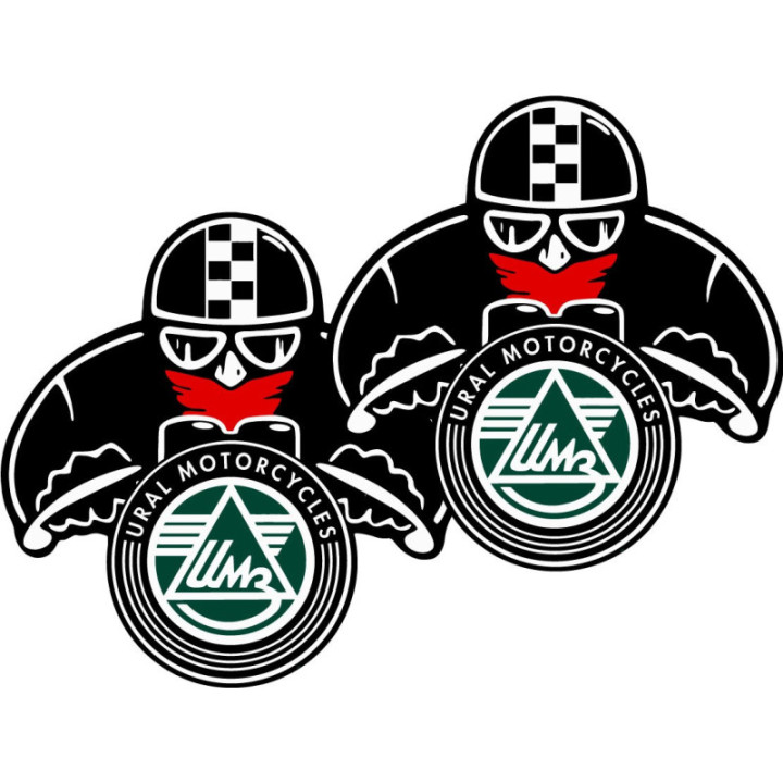 Ural Logo Biker Cofe Racer Stickers Decals 2x - DecalsHouse