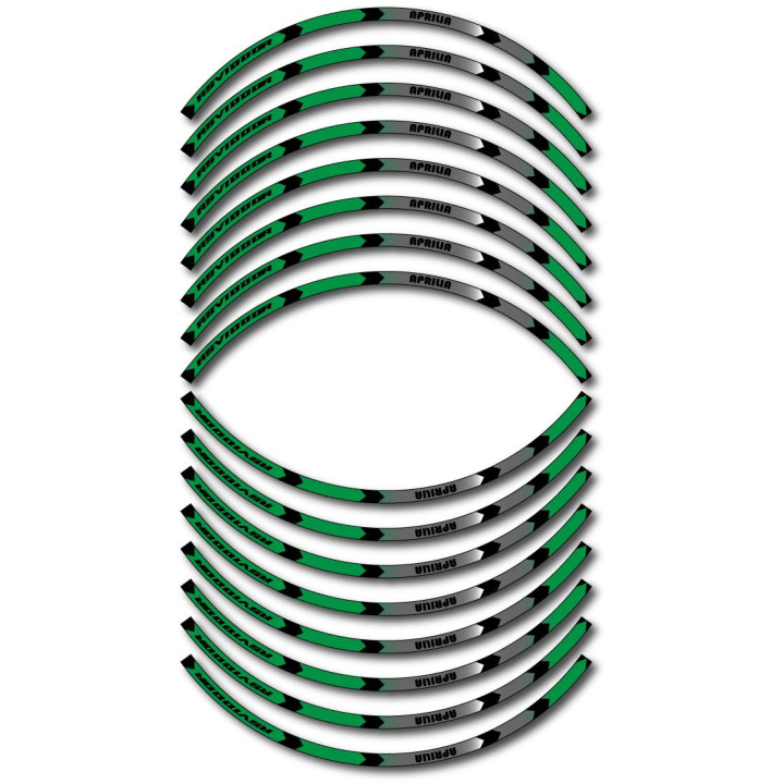 Aprilia Rsv 1000r Black And Green Wheel Stripes Stickers Decals - DecalsHouse