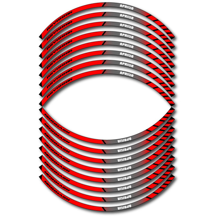 Aprilia Rsv 1000r Style 7 Black And Red Wheel Stripes Stickers Decals - DecalsHouse