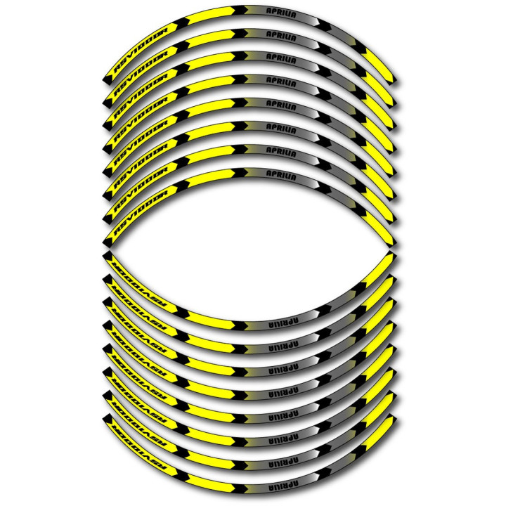 Aprilia Rsv 1000r Yellow And Black Wheel Stripes Stickers Decals - DecalsHouse