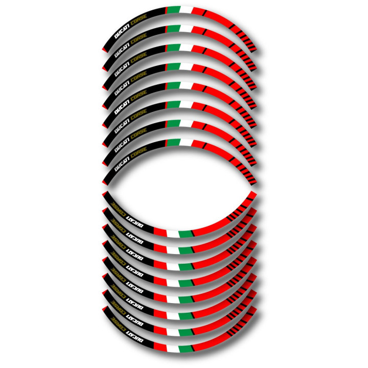 Ducati Corse Wheel Stripes Stickers Decals - DecalsHouse