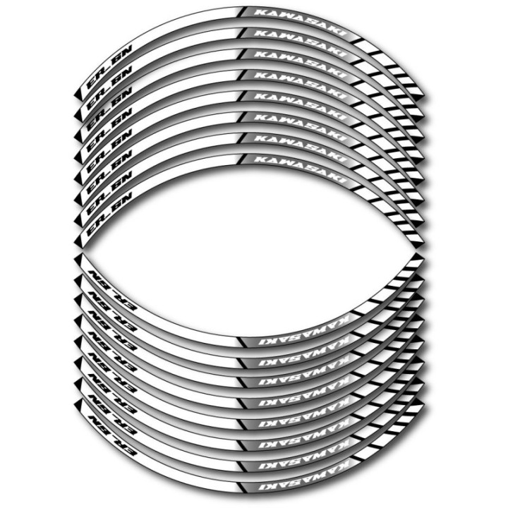 Kawasaki Er 6n Style 10 Wheel Stripes Stickers Decals - DecalsHouse