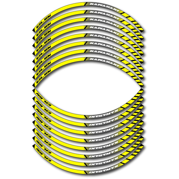 Kawasaki Er 6n Style 12 Wheel Stripes Stickers Decals - DecalsHouse