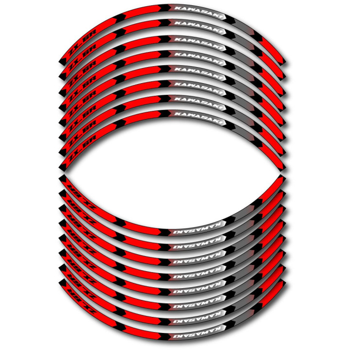 Kawasaki Zx 6r Style 9 Wheel Stripes Stickers Decals - DecalsHouse