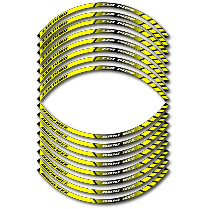Kawasaki Zzr 1400 Style 3 Wheel Stripes Stickers Decals - DecalsHouse