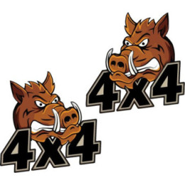 2x 4x4 Boar Stickers Decals - DecalsHouse