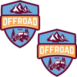 2x 4x4 Off Road Badge Stickers Decals - DecalsHouse