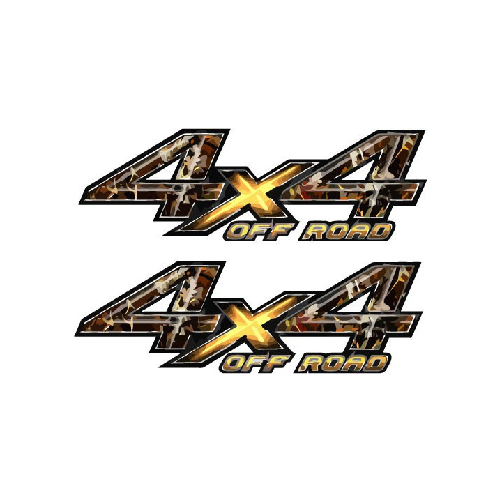 2x 4x4 Off Road Obliteration Skull Blaze Camouflage Stickers Decals - DecalsHouse