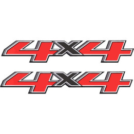 2x 4x4 Red And Grey Stickers Decals - DecalsHouse