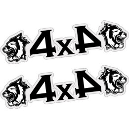 2x 4x4 Wolf Stickers Decals - DecalsHouse