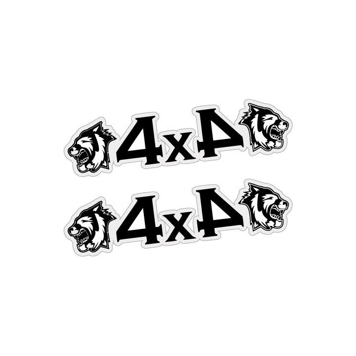 2x 4x4 Wolf Stickers Decals - DecalsHouse
