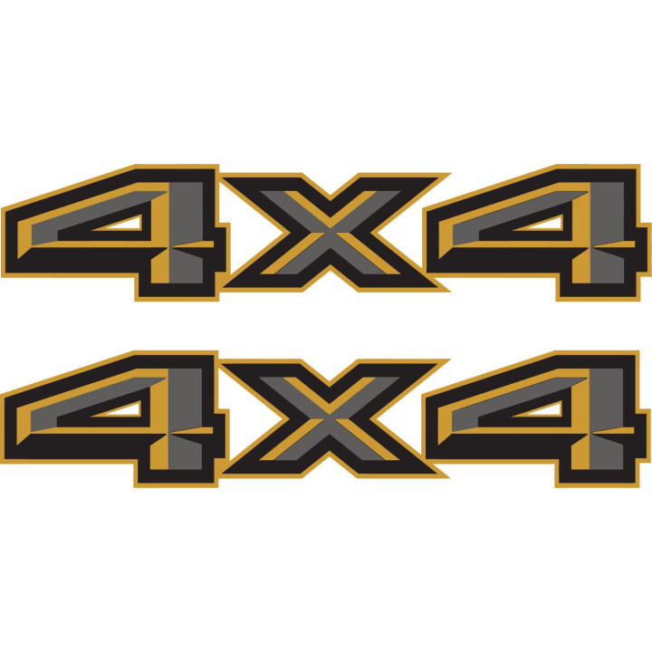 2x 4x4 Yellow And Grey Stickers Decals - DecalsHouse