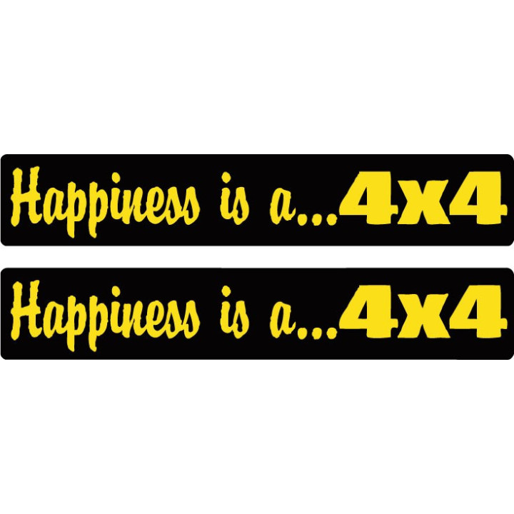 2x Happiness Is A 4x4 4wd Stickers Decals - DecalsHouse
