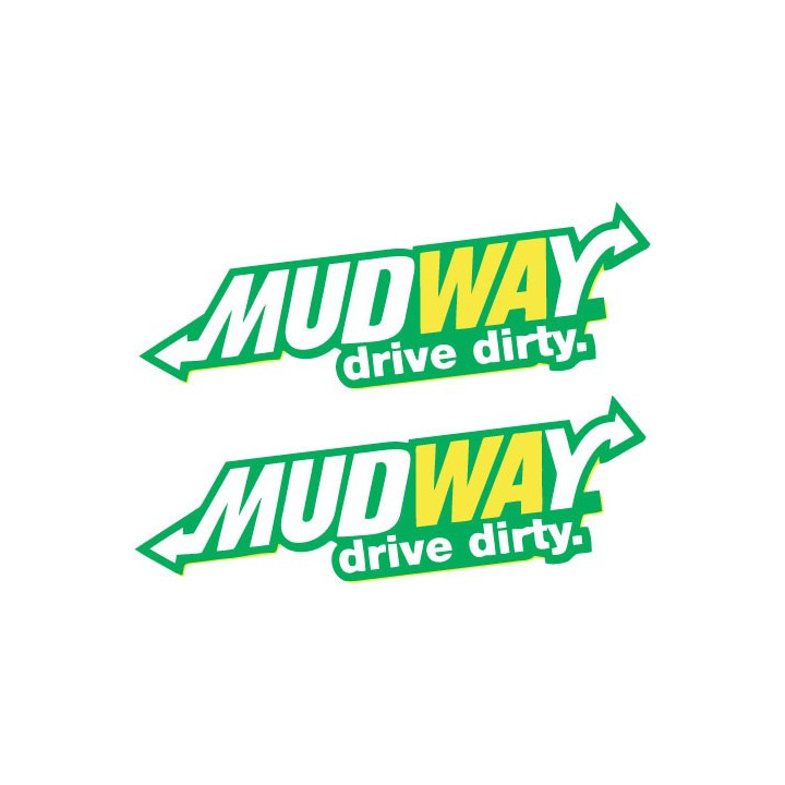 2x Mudway Drive Dirty 4wd 4x4 Stickers Decals - DecalsHouse