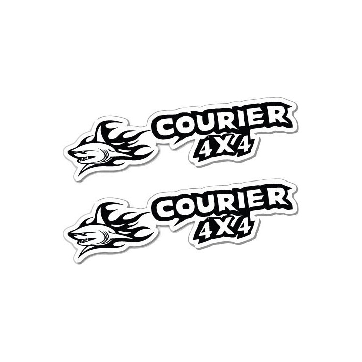 2x Shark Courier 4x4 4wd Stickers Decals - DecalsHouse
