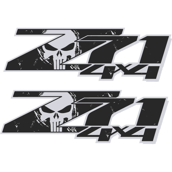 2x Z71 4x4 Punisher Stickers Decals - DecalsHouse