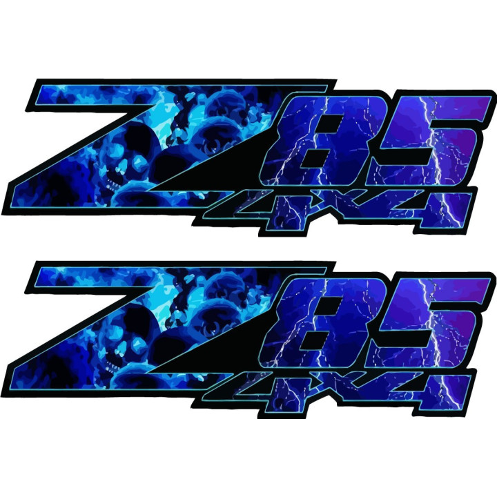 2x Z85 Chevy 4x4 4wd Blue Stickers Decals - DecalsHouse