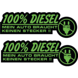 2x 100 Percent Diesel Stickers Decals - DecalsHouse