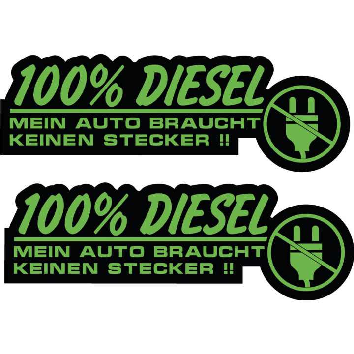 2x 100 Percent Diesel Stickers Decals - DecalsHouse