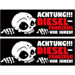 2x Caution Diesel Stickers Decals - DecalsHouse