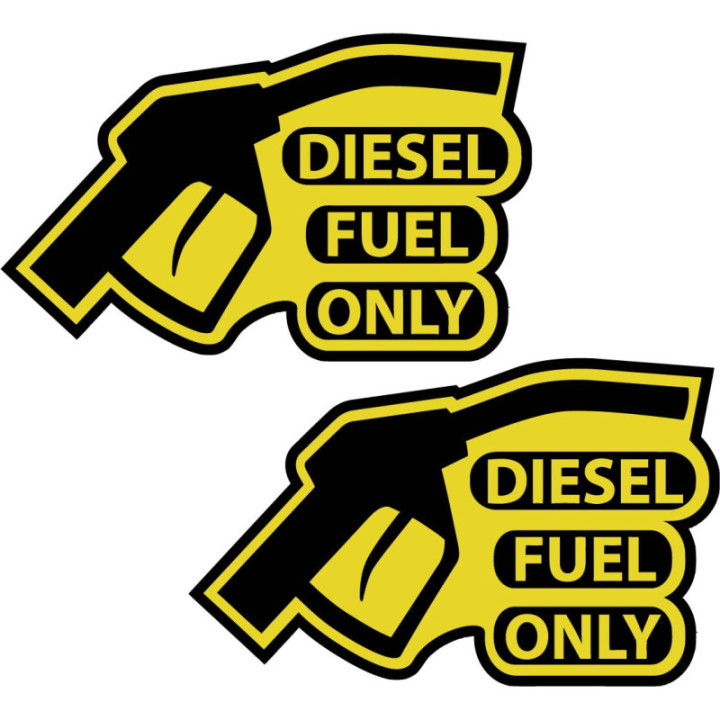 2x Diesel Fuel Only Stickers Decals - DecalsHouse