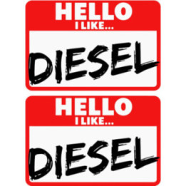 2x Diesel Hello Stickers Decals - DecalsHouse