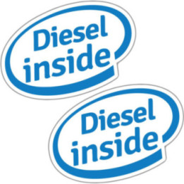 2x Diesel Inside Stickers Decals - DecalsHouse