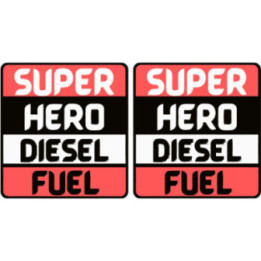 2x Diesel Super Hero Fuel Stickers Decals - DecalsHouse