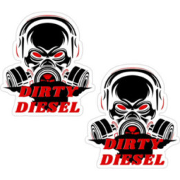 2x Dirty Diesel Gas Mask Stickers Decals - DecalsHouse