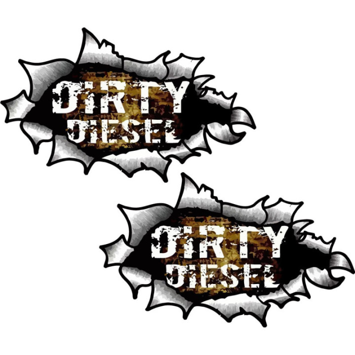 2x Dirty Diesel Style 5 Stickers Decals - DecalsHouse