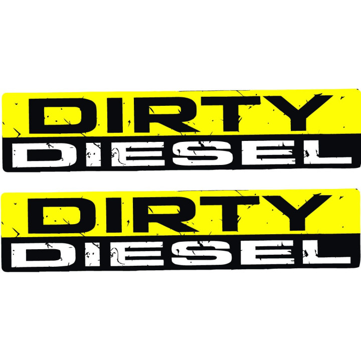 2x Dirty Diesel Yellow Stickers Decals - DecalsHouse