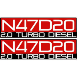 2x N47d20 Turbo Diesel Stickers Decals - DecalsHouse