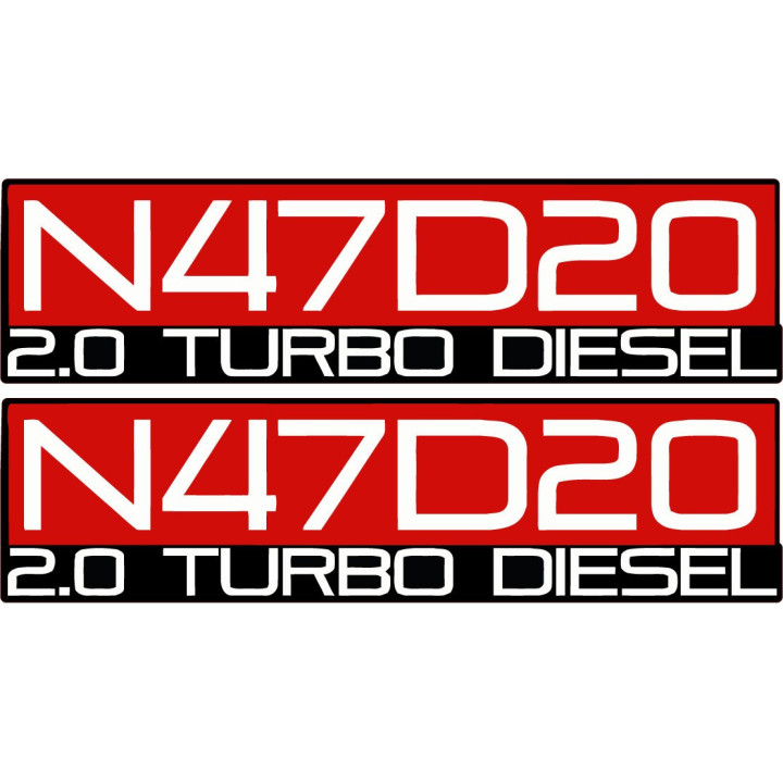 2x N47d20 Turbo Diesel Stickers Decals - DecalsHouse