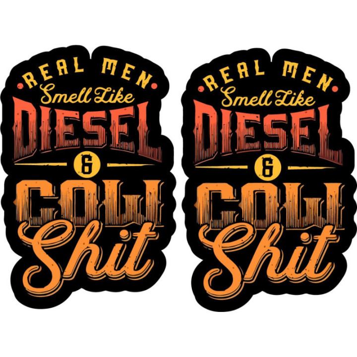 Real Men Smell Like Diesel Stickers – Trucker Decals (2-Pack)