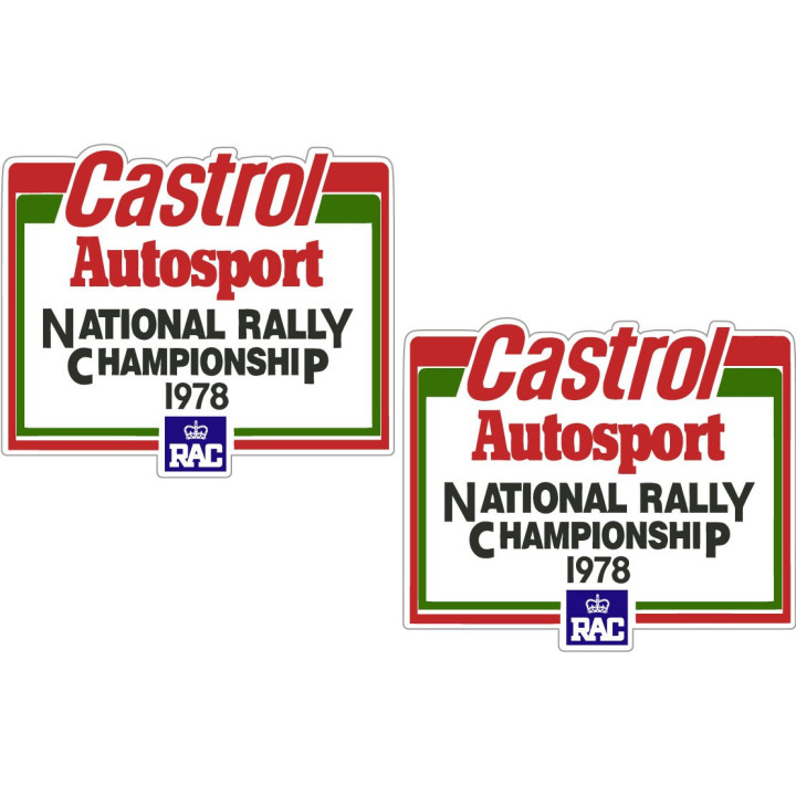 2x 1978 Castrol Autosport Rally Championship Stickers Decals - DecalsHouse