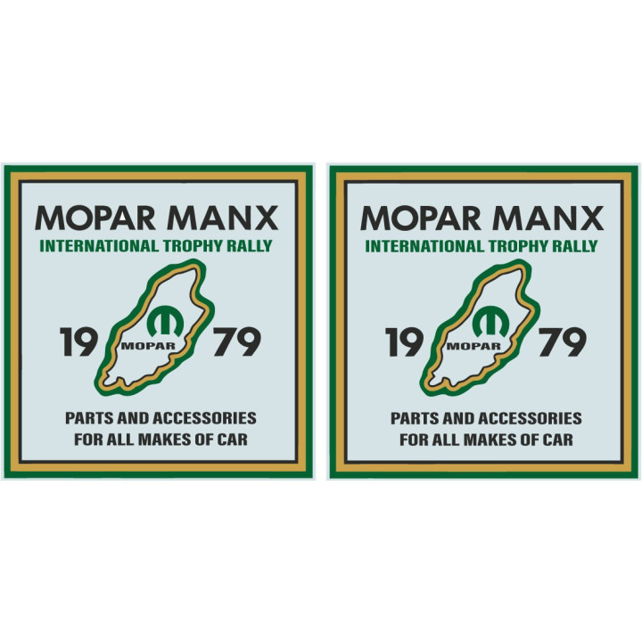 2x 1979 Mopar Manx International Trophy Rally Stickers Decals - DecalsHouse