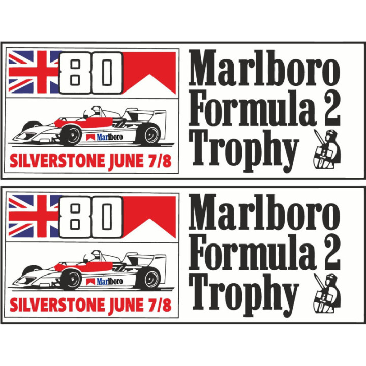 2x 1980 Marlboro Formula 2 Trophy Race Silverstone Stickers Decals - DecalsHouse