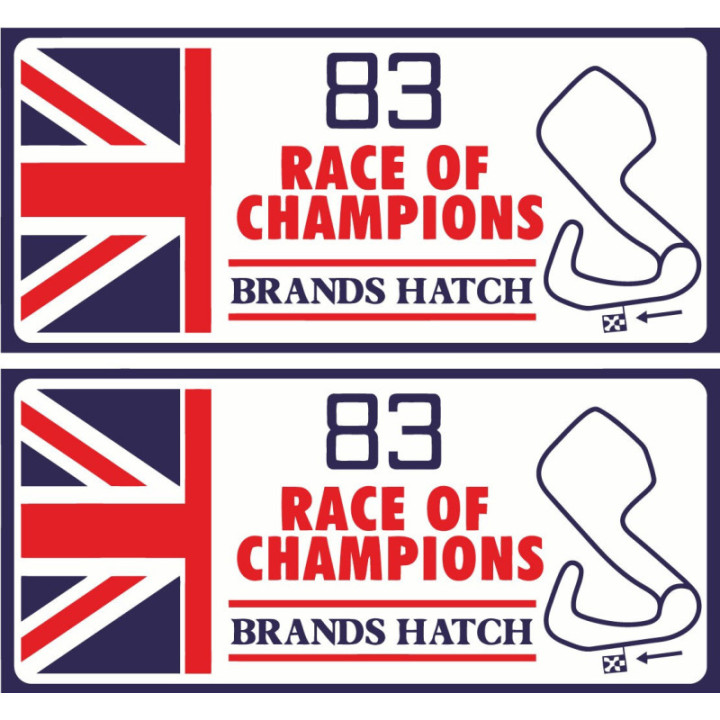 2x 1983 Race Of Champions Brands Hatch Stickers Decals - DecalsHouse